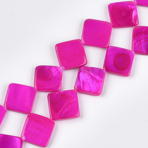 

PandaHall Spray Painted Freshwater Shell Beads, Rhombus, Mixed Color, 12~13x12~13x2~4mm, Hole: 0.5mm, about 31pcs/strand, 15.1 inch..., Multicolor