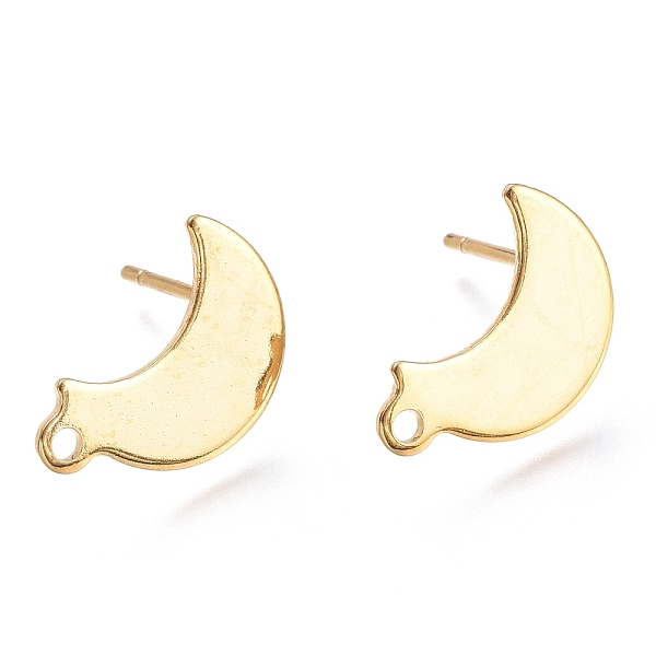 

PandaHall 304 Stainless Steel Stud Earring Findings, Moon, Real 24K Gold Plated, 14.5x9.5x0.5mm, Hole: 1.4mm, Pin: 0.8mm 304 Stainless Steel...