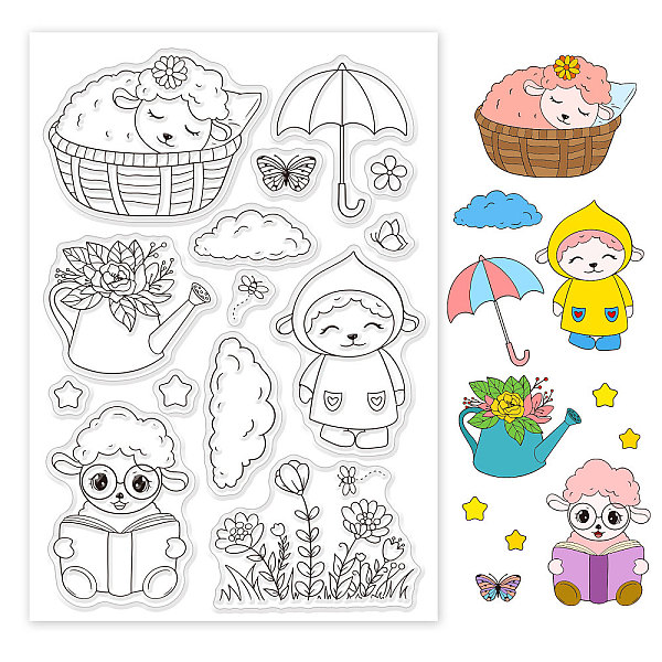 

PandaHall PVC Plastic Stamps, for DIY Scrapbooking, Photo Album Decorative, Cards Making, Stamp Sheets, Goat Pattern, 16x11x0.3cm Plastic...