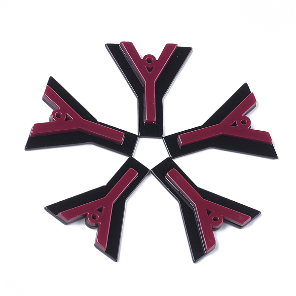 

PandaHall Cellulose Acetate(Resin) Pendants, Letter, Letter Y, Brown, 36.5~37x31.5x4~5mm, Hole: 1.5mm Cellulose Acetate Letter Y Brown
