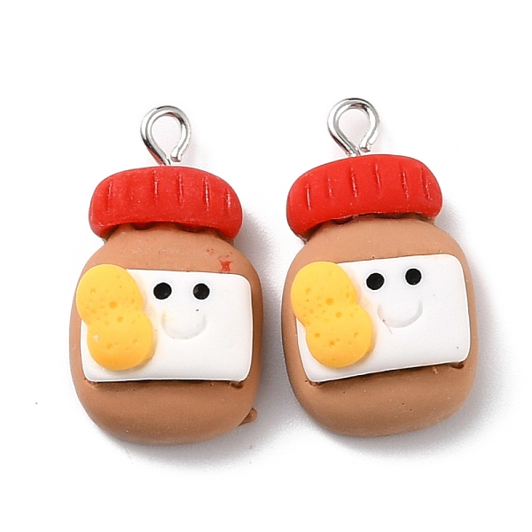 

PandaHall Resin Pendants, with Platinum Iron Peg Bail, Canned Peanut, Peru, 26x14.5x9mm, Hole: 2mm Resin Food Brown