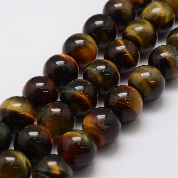 

PandaHall Natural Tiger Eye Bead Strands, Grade A, Round, 8mm, Hole: 1.2mm, about 49pcs/strand, 14.9 inch~15.5 inch Tiger Eye Round