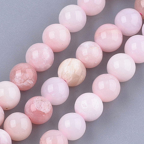 

PandaHall Natural Pink Opal Beads Strands, Round, 6mm, Hole: 0.8mm, about 30~33pcs/strand, 7.4 inch Pink Opal Round