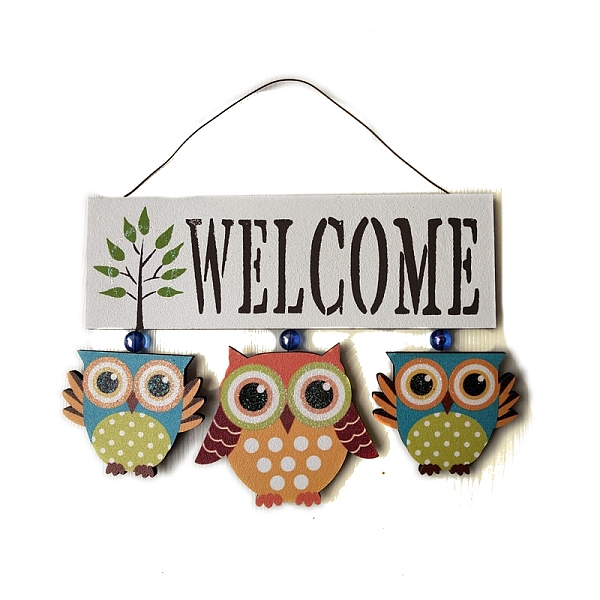 Wood Owl Welcome Ha… - image
