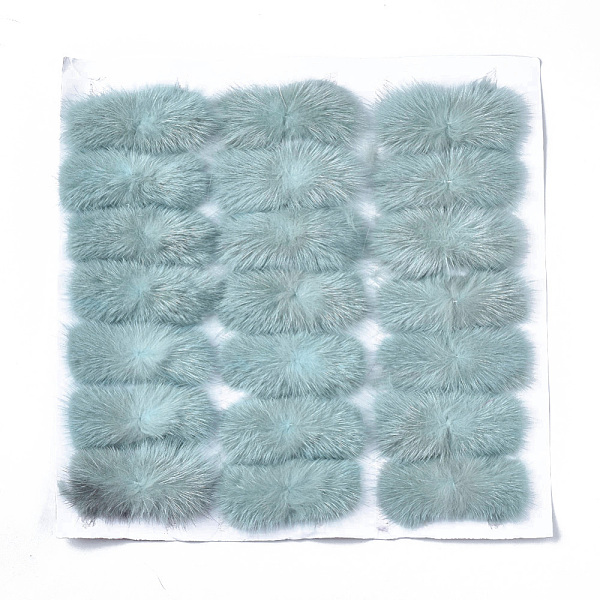 

PandaHall Faux Mink Fur Rectangle Decoration, Pom Pom Ball, for DIY Bowknot Hair Accessories Craft, Aqua, 8~8.5x3.7~4cm, about 21pcs/board..., Cyan