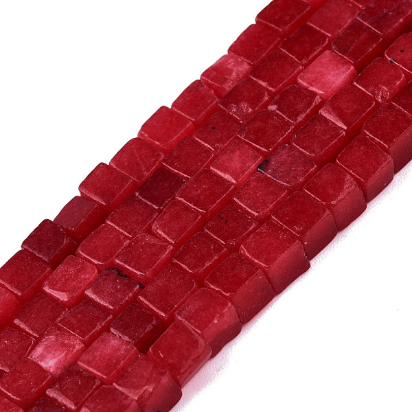 

PandaHall Natural White Jade Beads Strands, Dyed, Cube, Dark Red, 4~4.5x4~4.5x4~4.5mm, Hole: 1mm, about 88pcs/strand, 15.16 inch(38.5cm)...