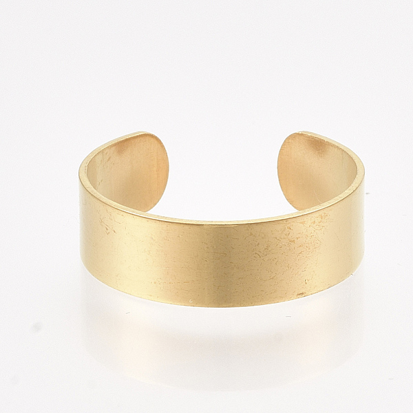 

PandaHall 304 Stainless Steel Cuff Rings, Open Rings, Wide Band Rings, Golden, Size 8, 18mm, 6mm 304 Stainless Steel