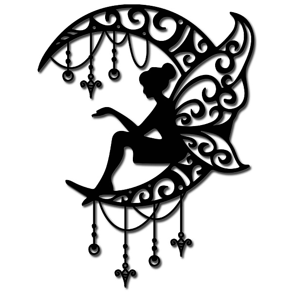 

PandaHall Iron Wall Signs, Metal Art Wall Decoration, for Living Room, Home, Office, Garden, Kitchen, Hotel, Balcony, Angel & Fairy...
