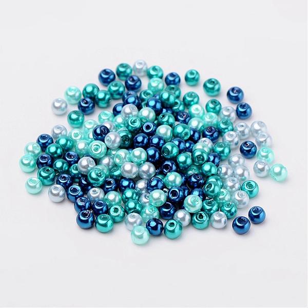 Bleu Mix Perles Carribean De Perles De Verre Nacrées