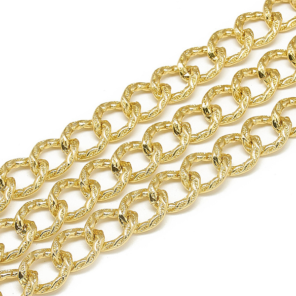 

PandaHall Unwelded Aluminum Curb Chains, Gold, 17x14x2.3x3.8mm Aluminum Gold
