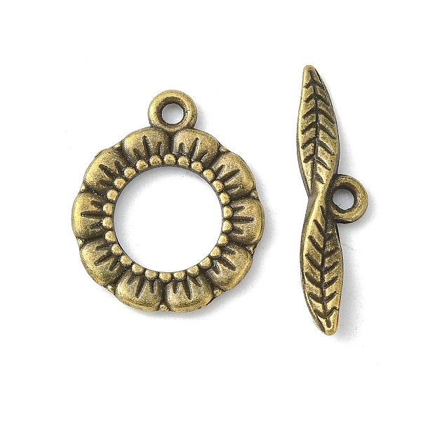 

PandaHall Tibetan Style Toggle Clasps, Flat Ring, Cadmium Free & Nickel Free & Lead Free, Antique Bronze, 24x17x2mm, Hole: 2mm Alloy Ring