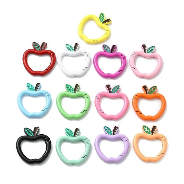 

PandaHall Spray Painted Alloy Spring Gate Ring, Apple, Mixed Color, 30x27.5x4.5mm Alloy Multicolor