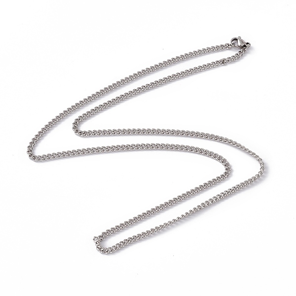 

PandaHall 201 Stainless Steel Curb Chain Necklace for Men Women, Stainless Steel Color, 23.43 inch(59.5cm) 201 Stainless Steel