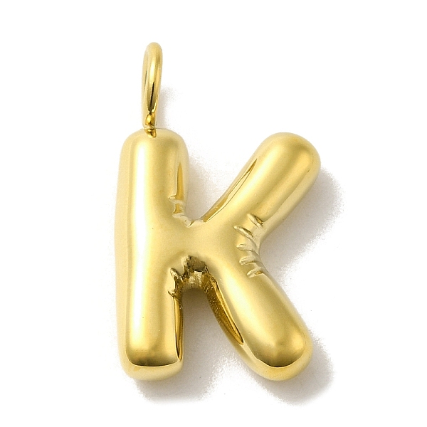 

PandaHall 304 Stainless Steel Pendants, Real 14K Gold Plated, Letter Charm, Letter K, 24x13.5x5mm, Hole: 4mm 304 Stainless Steel Letter K