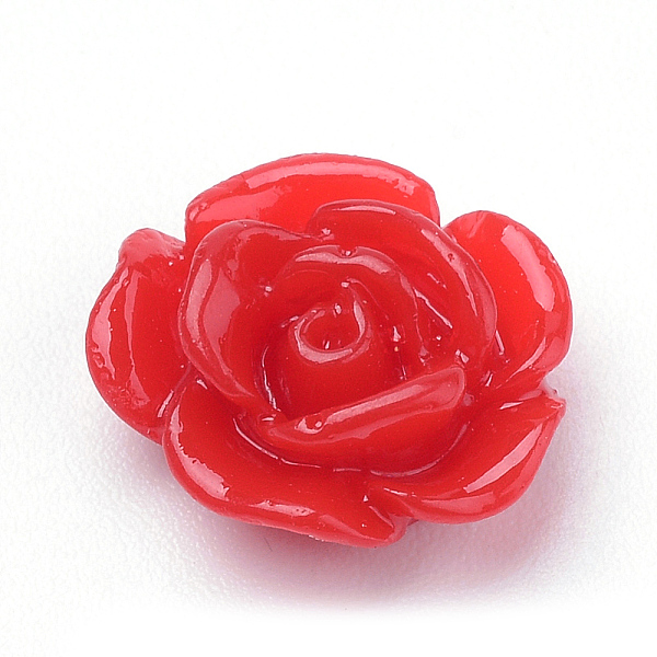 

PandaHall Resin Cabochons, Rose Flower, Crimson, 10x5mm, Bottom: 7~8mm Resin Flower Pink
