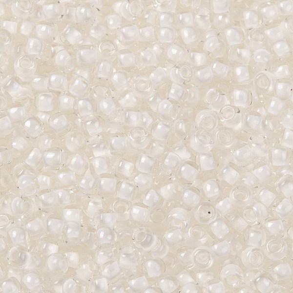 

PandaHall TOHO Round Seed Beads, Japanese Seed Beads, (981) Inside Color Crystal/Snow Lined, 11/0, 2.2mm, Hole: 0.8mm, about 1110pcs/10g..., Clear