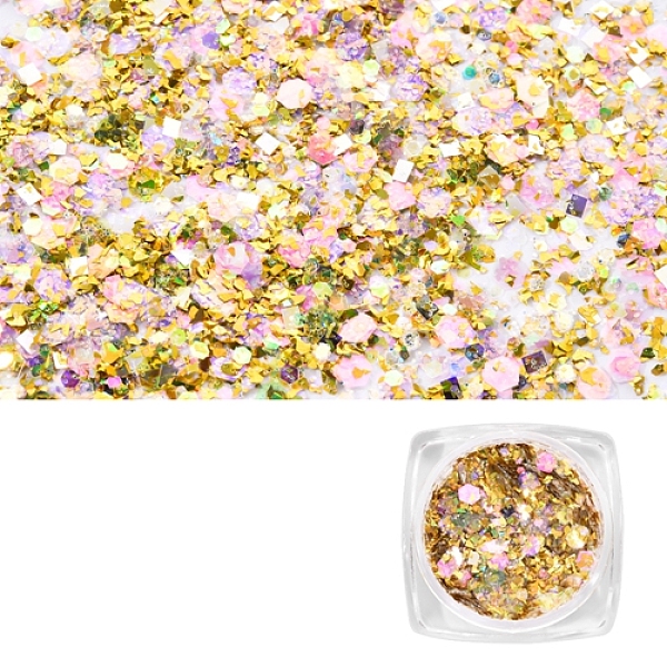 

PandaHall Nail Art Glitter Sequins, Manicure Decorations, DIY Sparkly Paillette Tips Nail, Colorful Plastic Others