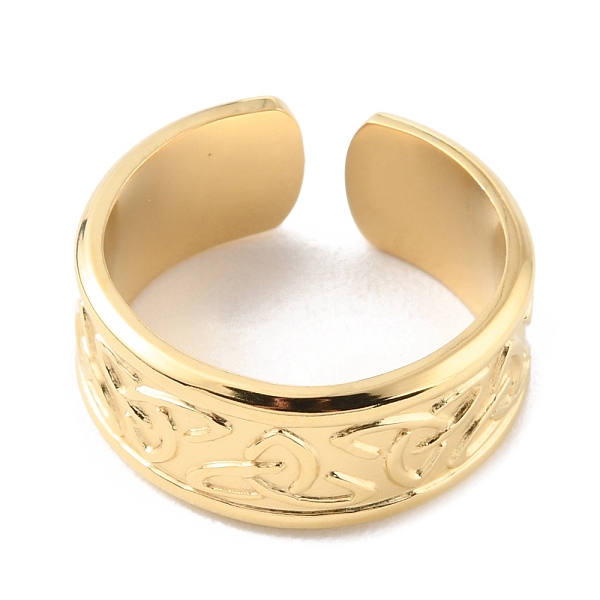 

PandaHall 304 Stainless Steel Sailor's Knot Open Cuff Rings, Real 14K Gold Plated, Inner Diameter: 17mm 304 Stainless Steel