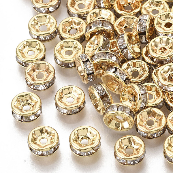 

PandaHall Brass Cubic Zirconia Beads, Flat Round, Clear, Nickel Free, Real 18K Gold Plated, 6x3mm, Hole: 1.2mm Brass+Cubic Zirconia Flat...