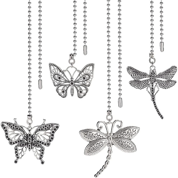 

PandaHall BENECREAT 4 Style Butterfly Dragonfly Ceiling Fan Pull Chain, Alloy Silver Ceiling Fan Pull Chain Extenders with 304 Stainless...
