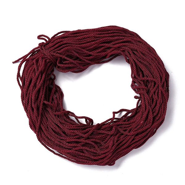 

PandaHall Polyester Cord, Twisted Cord, Dark Red, 5mm, about 97~100m/bundle Polyester