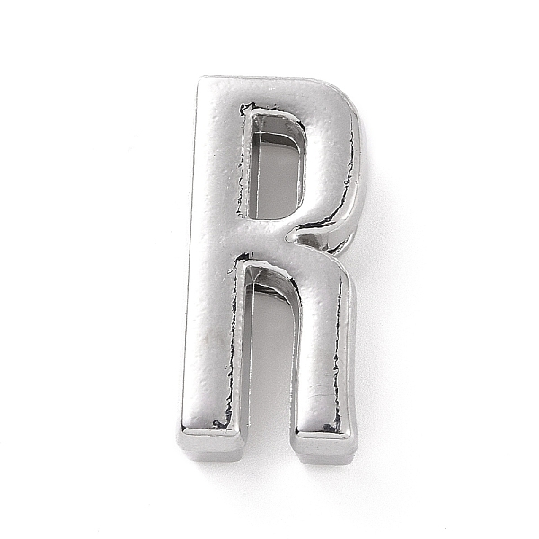 

PandaHall Alloy Letter Slide Charms, Platinum, Letter.R, 20.5~21x6~10.5x6.5mm, Hole: 17.5~18x2.5mm Alloy Letter R