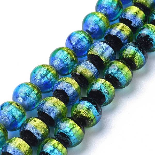 

PandaHall Handmade Silver Foil Lampwork Beads, Luminous, Glow in the Dark, Round, Yellow Green, 12mm, Hole: 1.4mm Silver Foil Round