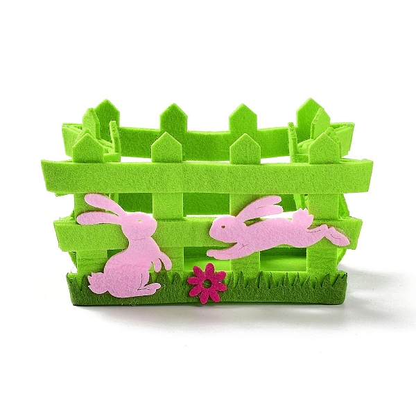 PandaHall Easter Non-woven Fabric Basket Display Decorations, for Home Desktop Decoration, Flower, 140~175x108~150x110mm Felt Flower