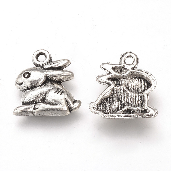 

PandaHall Tibetan Style Alloy Charms, Rabbit, Cadmium Free & Nickel Free & Lead Free, Antique Silver, 14.5x13x2mm, Hole: 1.5mm Alloy Rabbit