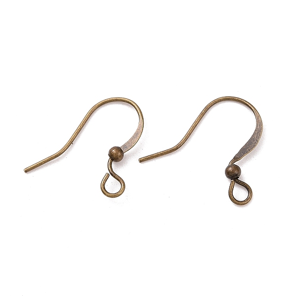 

PandaHall Brass French Earring Hooks, Flat Earring Hooks, Nickel Free, with Beads and Horizontal Loop, Antique Bronze, 15mm, Hole: 2mm, 21...