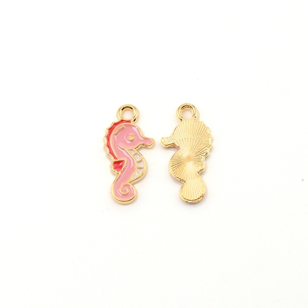 

PandaHall Zinc Alloy Enamel Penadnt, Sea Horse, Pink, 20x10x1.4mm, Hole: 2mm Alloy Sea Horse Pink