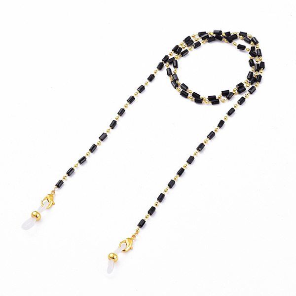 

PandaHall Eyeglasses Chains, Neck Strap for Eyeglasses, with Handmade Glass Beaded Chains, Soldered, Lead Free & Cadmium Free, with Brass..., Black