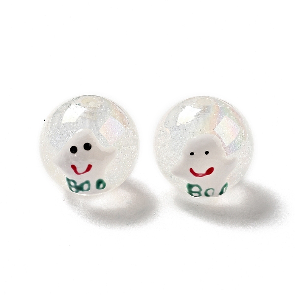 

PandaHall AB Color Transparent Crackle Acrylic Round Beads, Halloween Ghost Beads, with Enamel, Clear, 19.5x20.5mm, Hole: 3mm Acrylic Round...