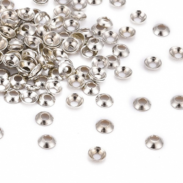

PandaHall Brass Tiny Bead Cones, Platinum, 3x0.8mm, Hole: 1mm Brass