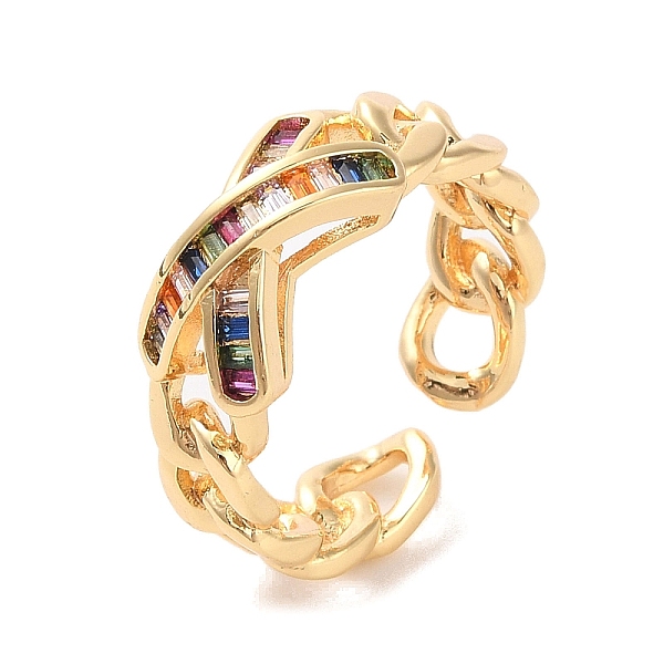 

PandaHall Brass Micro Pave Cubic Zirconia Open Cuff Rings, Golden, US Size 7 1/4(17.5mm) Brass+Cubic Zirconia Letter X