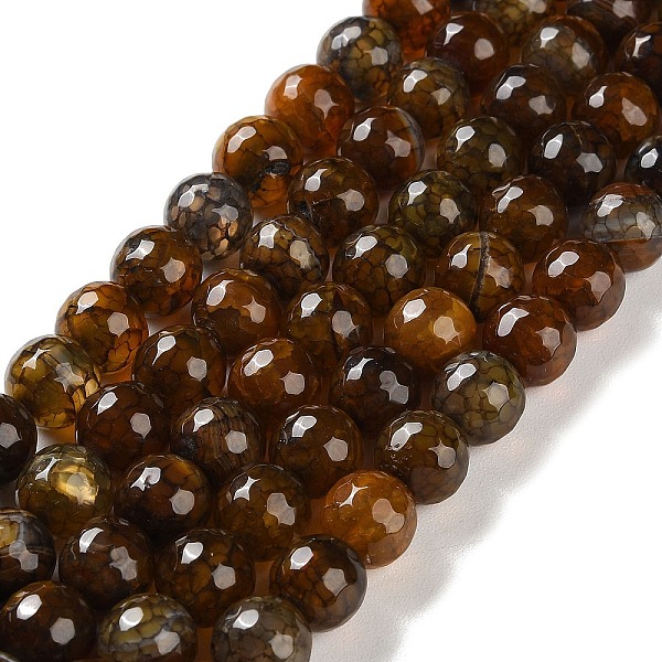 

PandaHall Natural Agate Beads Strands, Dyed & Heated, Faceted, Round, Coconut Brown, 10mm, Hole: 0.8mm, about 37pcs/strand, 14.96''(38cm)...