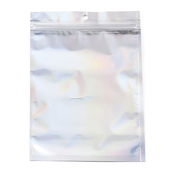 

PandaHall Rectangle Zip Lock Plastic Laser Bags, Resealable Bags, Clear, 22x15cm, Hole: 8mm, Unilateral Thickness: 2.3 Mil(0.06mm) Plastic...