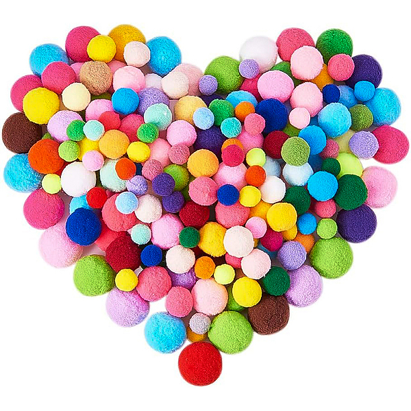 

PandaHall 1 Box(400pcs) Pom Poms Craft Making Assorted Sizes & Colors High-elastic Good Quality Pom Poms Creative Craft DIY Material, Mixed...