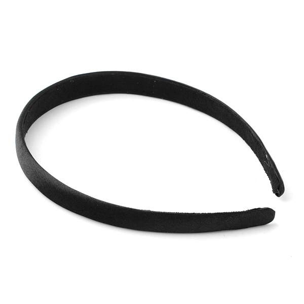 

PandaHall Plastic Hair Bands, with Cloth Covered, Black, 100mm Plastic Black