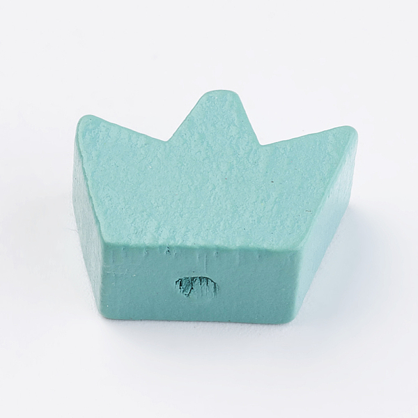 

PandaHall Natural Wood Beads, Dyed, Crown, Dark Cyan, 13x17x8mm, Hole: 2mm, about 806pcs/480g Wood Crown Cyan
