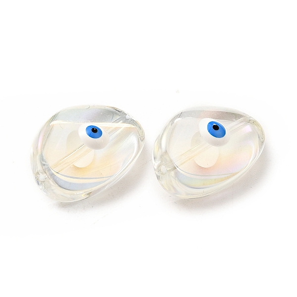 

PandaHall Transparent Glass Beads, with Enamel, Teardop with Evil Eye Pattern, White, 18.5x12.5x8mm, Hole: 1.2mm Glass Teardrop White