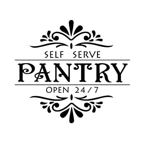 

PandaHall SUPERDANT Pantry Theme Wall Stickers Vintage Flower Texture Wall Decals Lettering Vinyl Wall Decor PVC Wall Art Pantry Room Wall..., Black