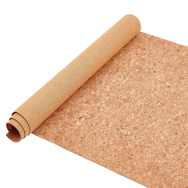 PandaHall BENECREAT 135x30cm Cork Fabric Sheets, PU Natural Real Cork Leather Fabric for Making Earring, Bag, Phone Cover Cork Rectangle