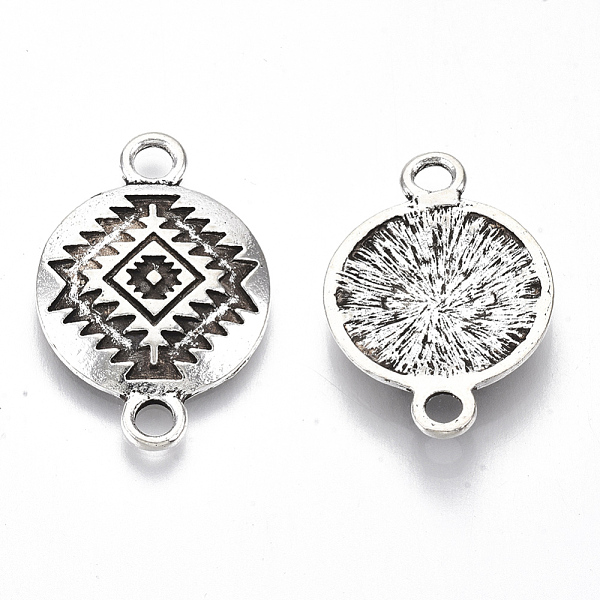 

PandaHall Tibetan Style Alloy Links, Textured, Cadmium Free & Lead Free, Flat Round, Antique Silver, 26x17.5x3mm, Hole: 2.5mm, about...