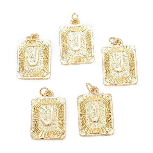 

PandaHall Brass Pendants, with Jump Ring, Long-Lasting Plated, Cadmium Free & Nickel Free & Lead Free, Rectangle with Alphabet, Real 18K...