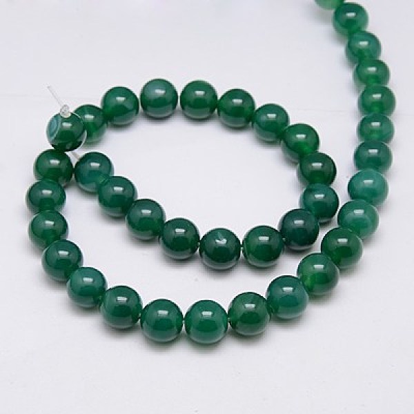 

PandaHall Natural Agate Beads Strands, Green Onyx, Dyed, Round, Green, 14mm, Hole: 1.5mm Natural Agate Round Green