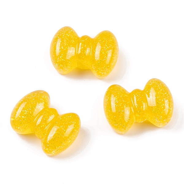 

PandaHall Transparent Epoxy Resin Decoden Cabochons, Glitter Bowknot, Gold, 15x20x9mm Epoxy Resin Bowknot Gold