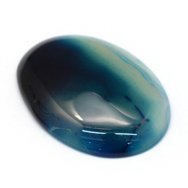 Oval Gefärbte Natürliche Gestreifte Achat-Cabochons