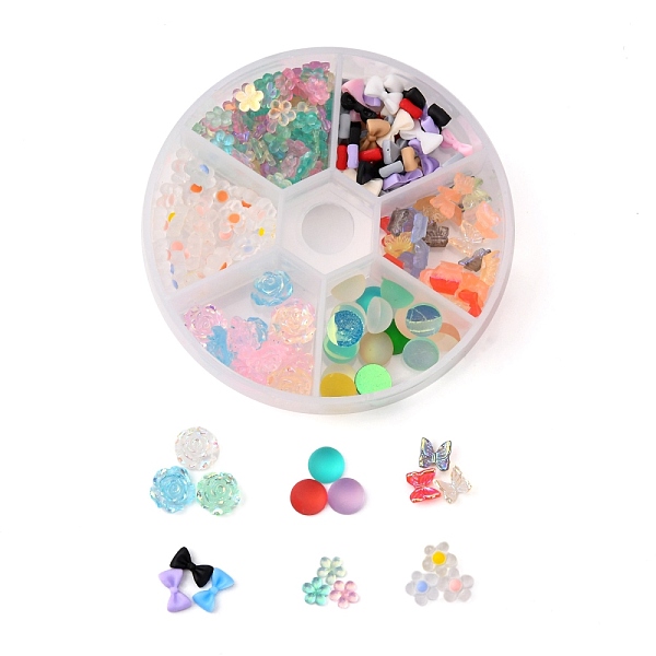 

PandaHall 235Pcs Transparent & Opaque Resin Cabochons Set, Mixed Shapes, Mixed Color, 6~9.5x6~9.5x1.5~4.5mm Resin Mixed Shapes Multicolor