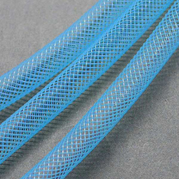 

PandaHall Plastic Net Thread Cord, Deep Sky Blue, 8mm, 30Yards Plastic Blue